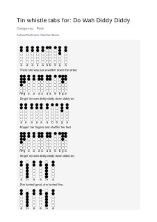 Do Wah Diddy Diddy — tin whistle tab