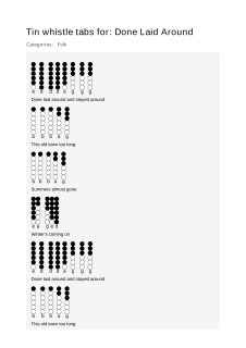 Done Laid Around — tin whistle tab