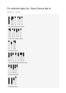 Dont Fence Me In — tin whistle tab
