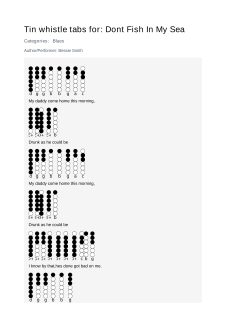Dont Fish In My Sea — tin whistle tab