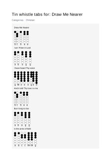 Draw Me Nearer — tin whistle tab