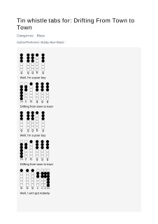 Drifting From Town to Town — tin whistle tab