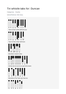Duncan — tin whistle tab