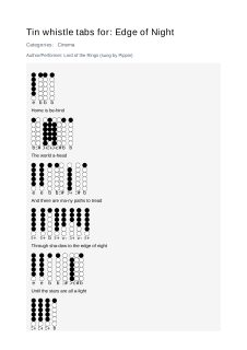 Edge of Night — tin whistle tab