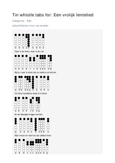 Een vrolijk lentelied — tin whistle tab
