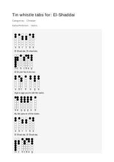 El-Shaddai — tin whistle tab