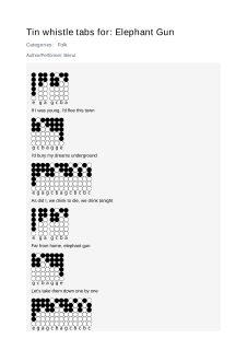 Elephant Gun — tin whistle tab