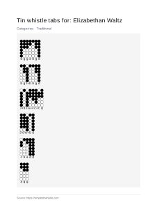 Elizabethan Waltz — tin whistle tab