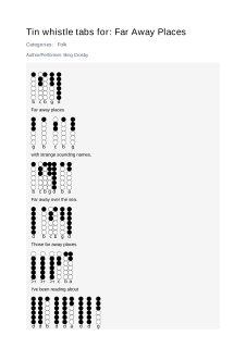 Far Away Places — tin whistle tab