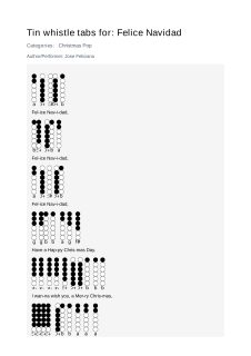 Felice Navidad — tin whistle tab