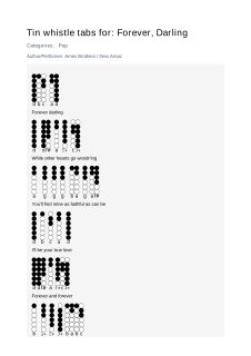 Forever, Darling — tin whistle tab