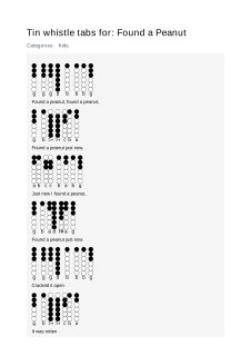 Found a Peanut — tin whistle tab