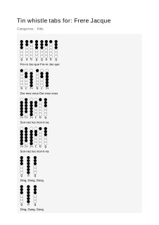 Frere Jacque — tin whistle tab