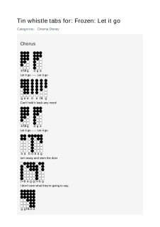 Frozen: Let it go — tin whistle tab