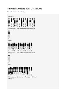 G.I. Blues — tin whistle tab
