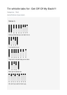Get Off Of My Back!!! — tin whistle tab