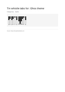 Ghos theme — tin whistle tab