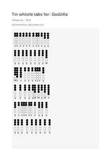Godzilla — tin whistle tab