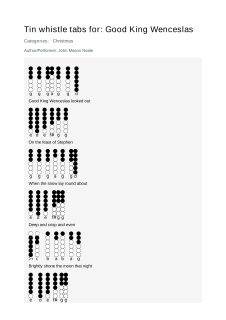 Good King Wenceslas — tin whistle tab