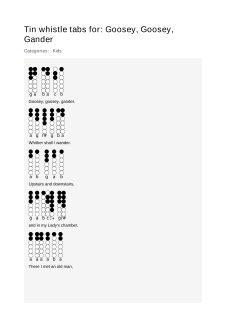 Goosey, Goosey, Gander — tin whistle tab