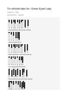 Green Eyed Lady — tin whistle tab