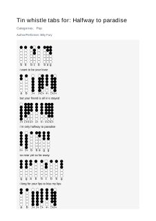 Halfway to paradise — tin whistle tab