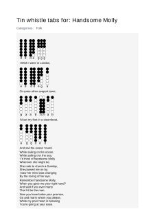 Handsome Molly — tin whistle tab
