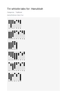Hanukkah — tin whistle tab