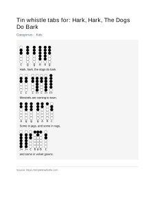Hark, Hark, The Dogs Do Bark — tin whistle tab