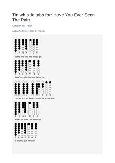 Have You Ever Seen The Rain — tin whistle tab
