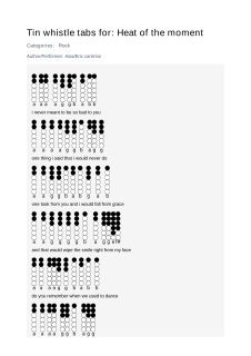 Heat of the moment — tin whistle tab