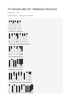Heatwave (2nd pos) — tin whistle tab