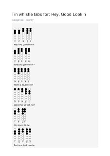 Hey, Good Lookin — tin whistle tab