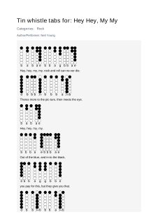 Hey Hey, My My — tin whistle tab