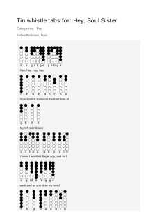 Hey, Soul Sister — tin whistle tab