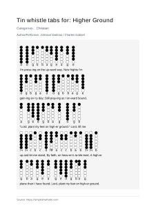 Higher Ground  — tin whistle tab