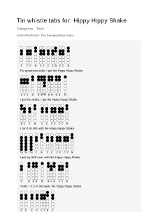 Hippy Hippy Shake — tin whistle tab