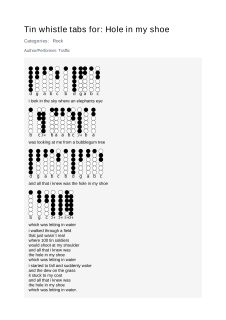 Hole in my shoe — tin whistle tab