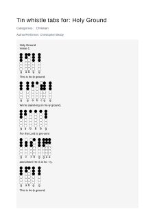 Holy Ground — tin whistle tab