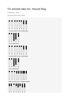 Hound Dog — tin whistle tab