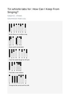 How Can I Keep From Singing? — tin whistle tab