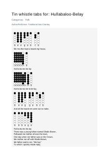 Hullabaloo-Belay — tin whistle tab