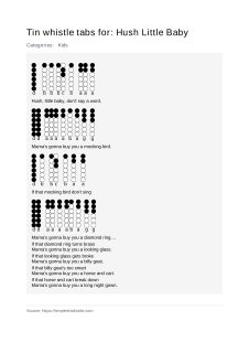 Hush Little Baby — tin whistle tab