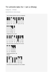 I am a Sheep — tin whistle tab