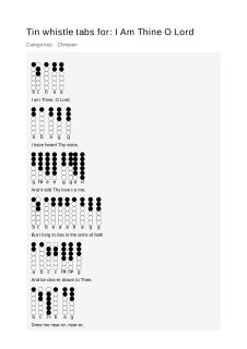 I Am Thine O Lord — tin whistle tab