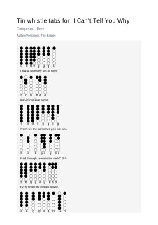 I Can’t Tell You Why — tin whistle tab