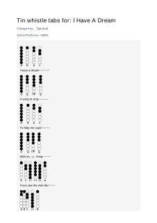 I Have A Dream — tin whistle tab