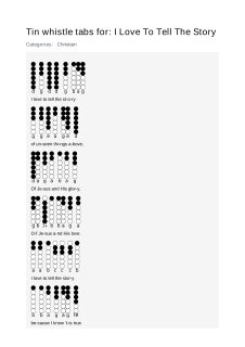 I Love To  Tell The Story — tin whistle tab