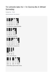 I`m Gonna Be A Wheel Someday — tin whistle tab