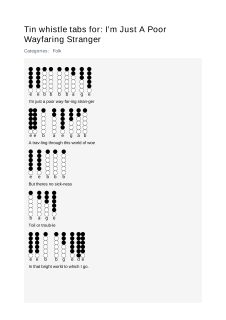 I’m Just A Poor Wayfaring Stranger - Tin whistle tab